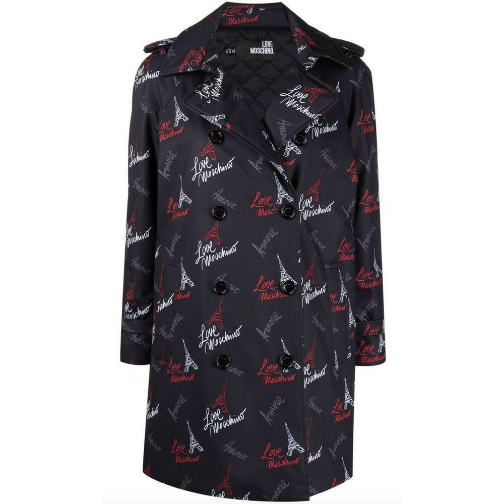 Love Moschino Black Polyester Women Coat - - Love Moschino.