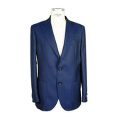 Emilio Romanelli Blue Wool Men Blazer -   -  Emilio Romanelli.
