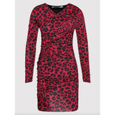 Love Moschino Chic Leopard Texture Dress in Pink and Black -   -  Love Moschino.