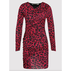 Love Moschino Chic Leopard Texture Dress in Pink and Black -   -  Love Moschino.