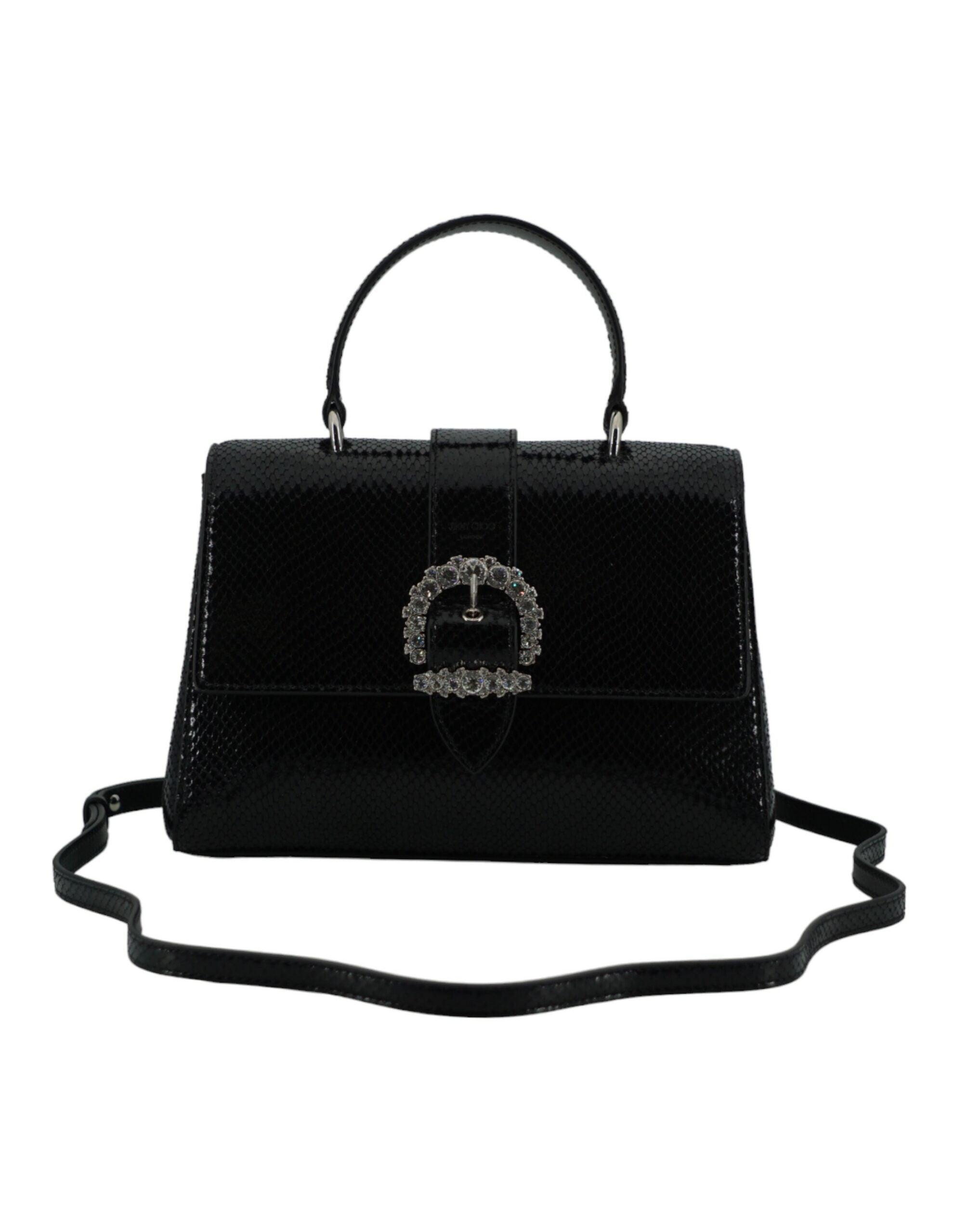 Jimmy Choo Black Leather Top Handle Shoulder Bag -   -  Jimmy Choo.