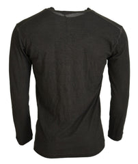Dsquared² Gray Cotton Linen Long Sleeves Pullover Sweater -   -  Dsquared².