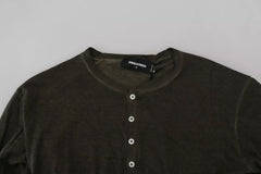 Dsquared² Gray Cotton Linen Long Sleeves Pullover Sweater -   -  Dsquared².