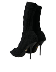 Dolce & Gabbana Black Stiletto Heels Mid Calf Boots Shoes -   -  Dolce & Gabbana.