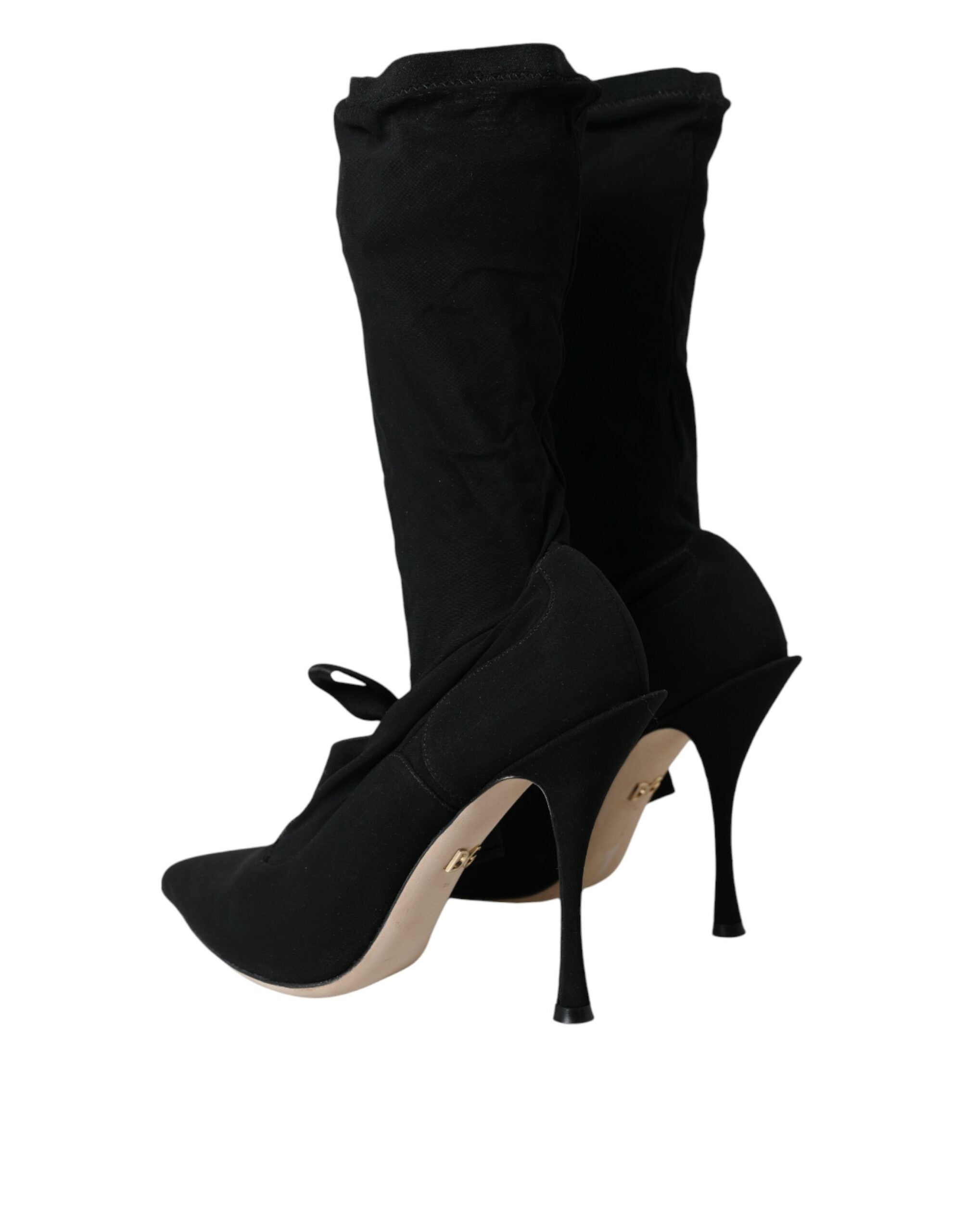 Dolce & Gabbana Black Stiletto Heels Mid Calf Boots Shoes -   -  Dolce & Gabbana. Dolce & Gabbana Black Stiletto Heels Mid Calf Boots Shoes -   -  Dolce & Gabbana.