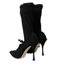 Dolce & Gabbana Black Stiletto Heels Mid Calf Boots Shoes -   -  Dolce & Gabbana.