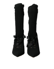Dolce & Gabbana Black Stiletto Heels Mid Calf Boots Shoes -   -  Dolce & Gabbana.
