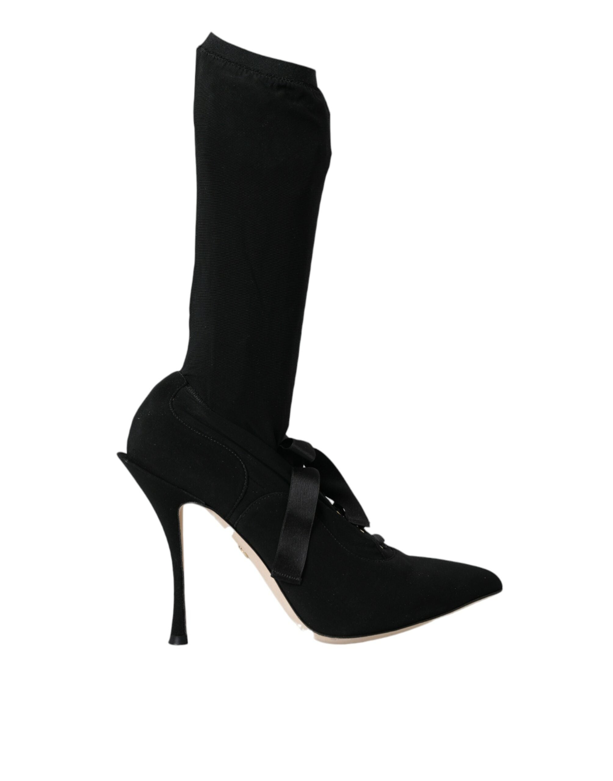 Dolce & Gabbana Black Stiletto Heels Mid Calf Boots Shoes -   -  Dolce & Gabbana.