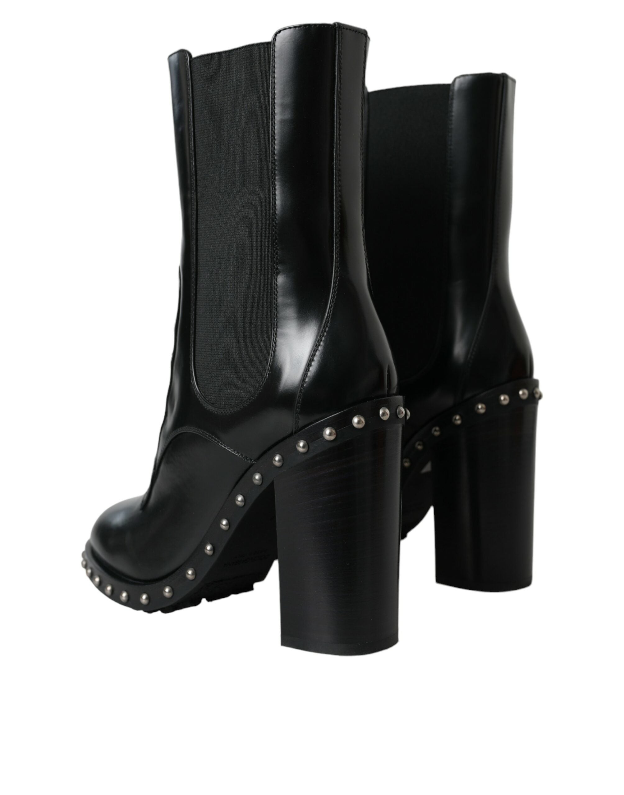 Dolce & Gabbana Black Leather Studded Lace Up Boots Shoes -   -  Dolce & Gabbana. Dolce & Gabbana Black Leather Studded Lace Up Boots Shoes -   -  Dolce & Gabbana.