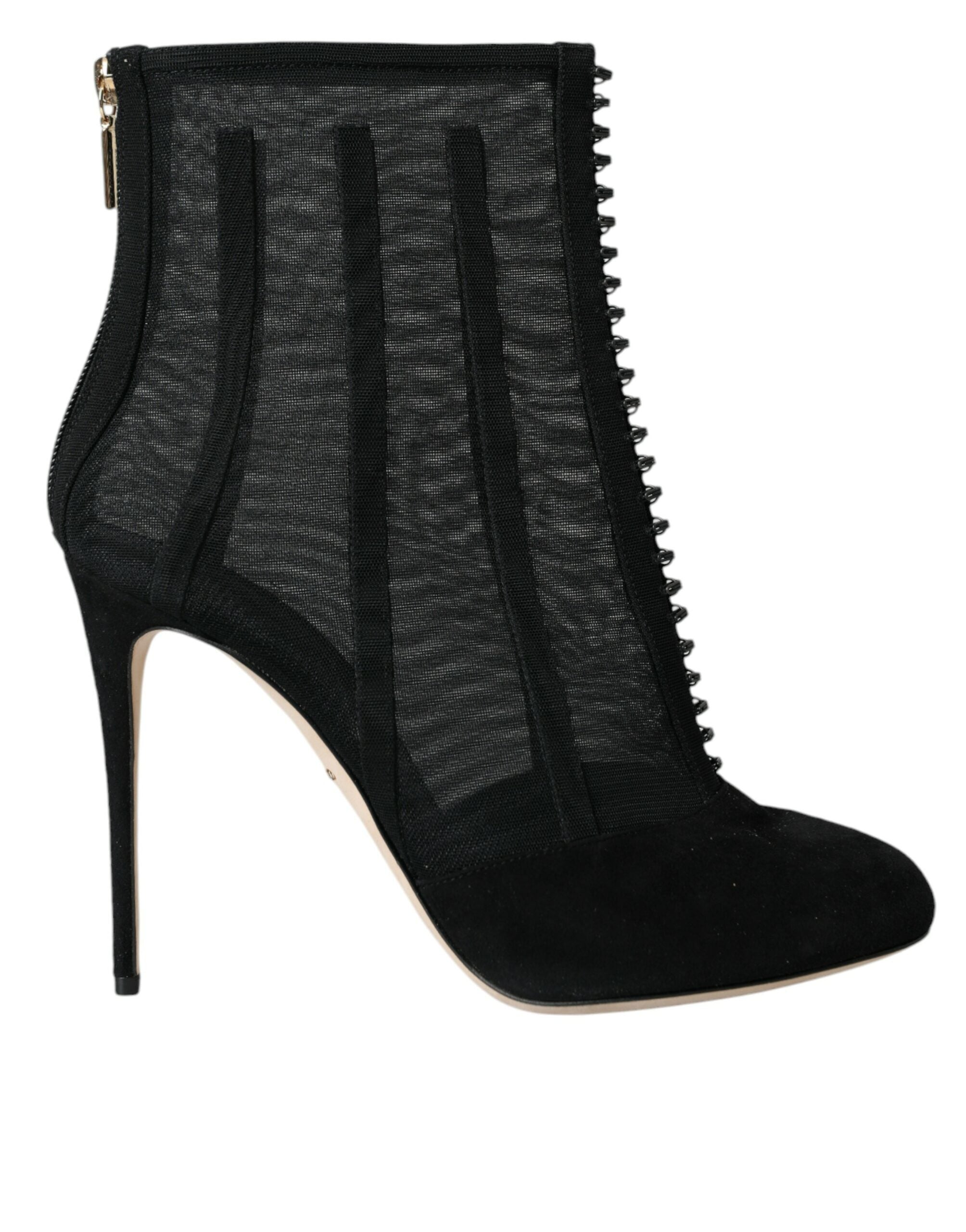 Dolce & Gabbana Black Mesh Stiletto Heels Ankle Boots Shoes -   -  Dolce & Gabbana.