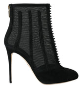 Dolce & Gabbana Black Mesh Stiletto Heels Ankle Boots Shoes -   -  Dolce & Gabbana.