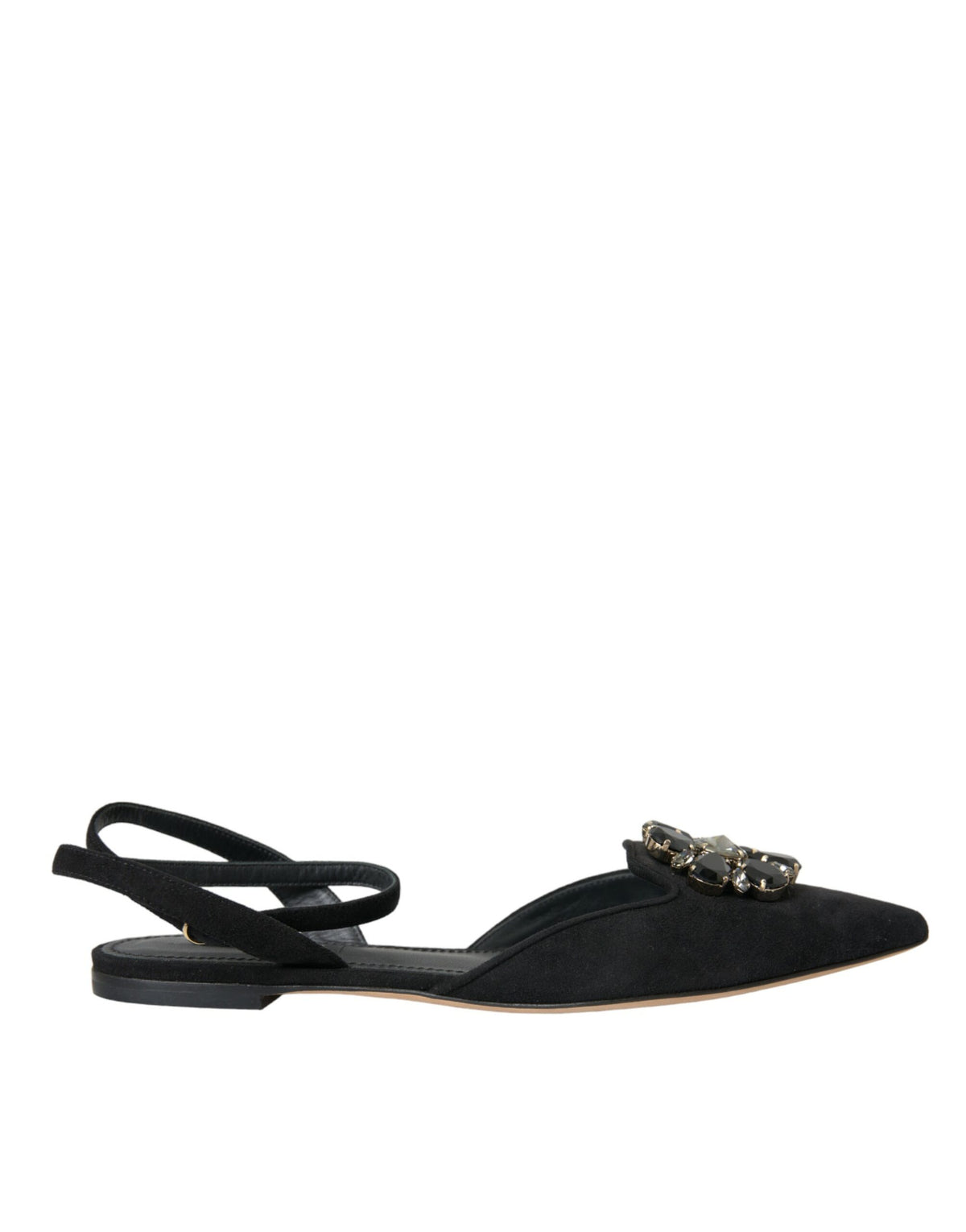 Dolce & Gabbana Black Leather Crystal Slingback Sandals Shoes -   -  Dolce & Gabbana.