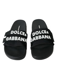 Dolce & Gabbana Black Neoprene Slides Flats Beachwear Shoes -   -  Dolce & Gabbana.