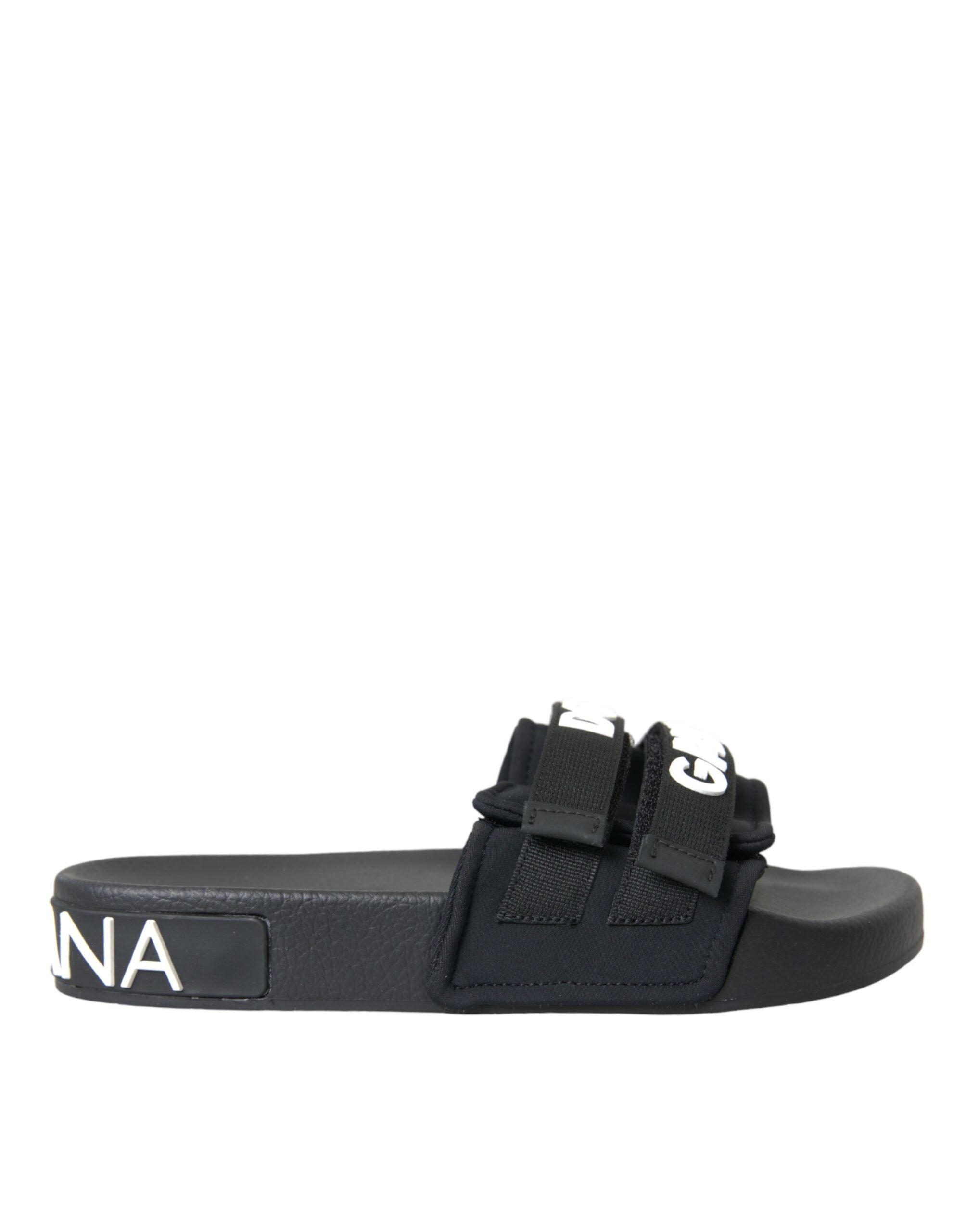 Dolce & Gabbana Black Neoprene Slides Flats Beachwear Shoes -   -  Dolce & Gabbana.