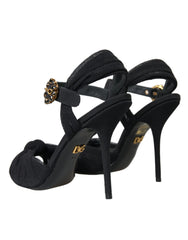 Dolce & Gabbana Black Suede Embellished Heels Sandals Shoes -   -  Dolce & Gabbana.