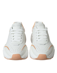 Dolce & Gabbana White Peach DAYMASTER Leather Sneakers Shoes -   -  Dolce & Gabbana.