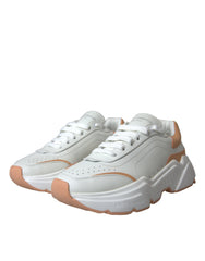 Dolce & Gabbana White Peach DAYMASTER Leather Sneakers Shoes -   -  Dolce & Gabbana.