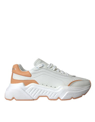 Dolce & Gabbana White Peach DAYMASTER Leather Sneakers Shoes -   -  Dolce & Gabbana.