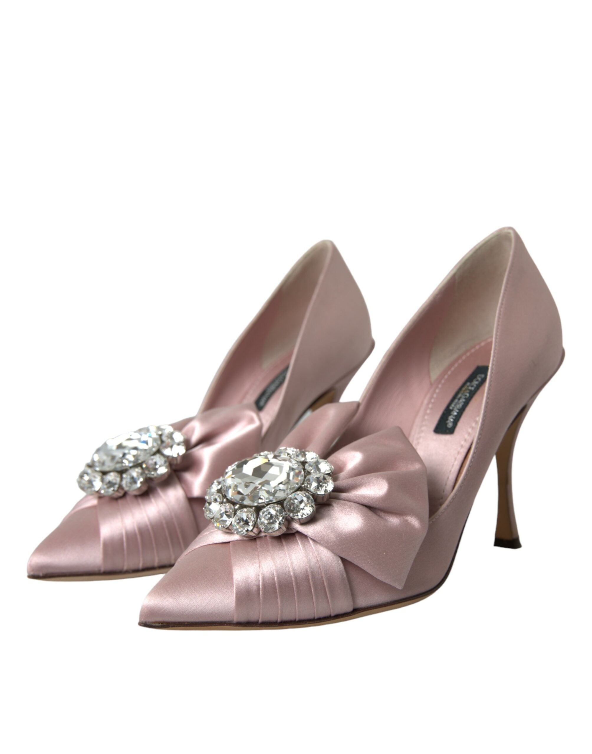 Dolce & Gabbana Pink Satin Crystal High Heels Pumps Shoes -   -  Dolce & Gabbana. Dolce & Gabbana Pink Satin Crystal High Heels Pumps Shoes -   -  Dolce & Gabbana.