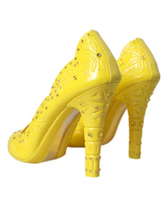 Dolce & Gabbana Yellow Crystal CINDERELLA Heels Pumps Shoes -   -  Dolce & Gabbana.