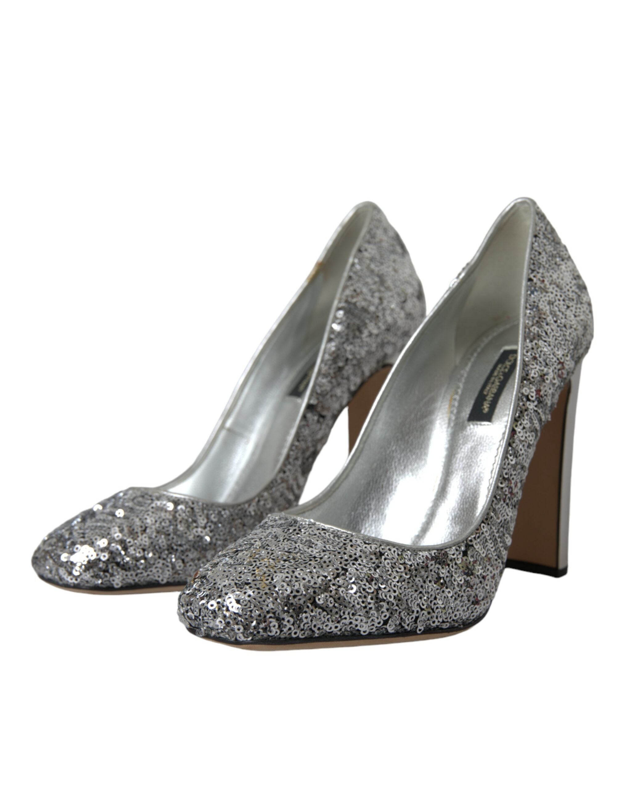 Dolce & Gabbana Silver Sequin Embellished Heels Pumps Shoes -   -  Dolce & Gabbana. Dolce & Gabbana Silver Sequin Embellished Heels Pumps Shoes -   -  Dolce & Gabbana.
