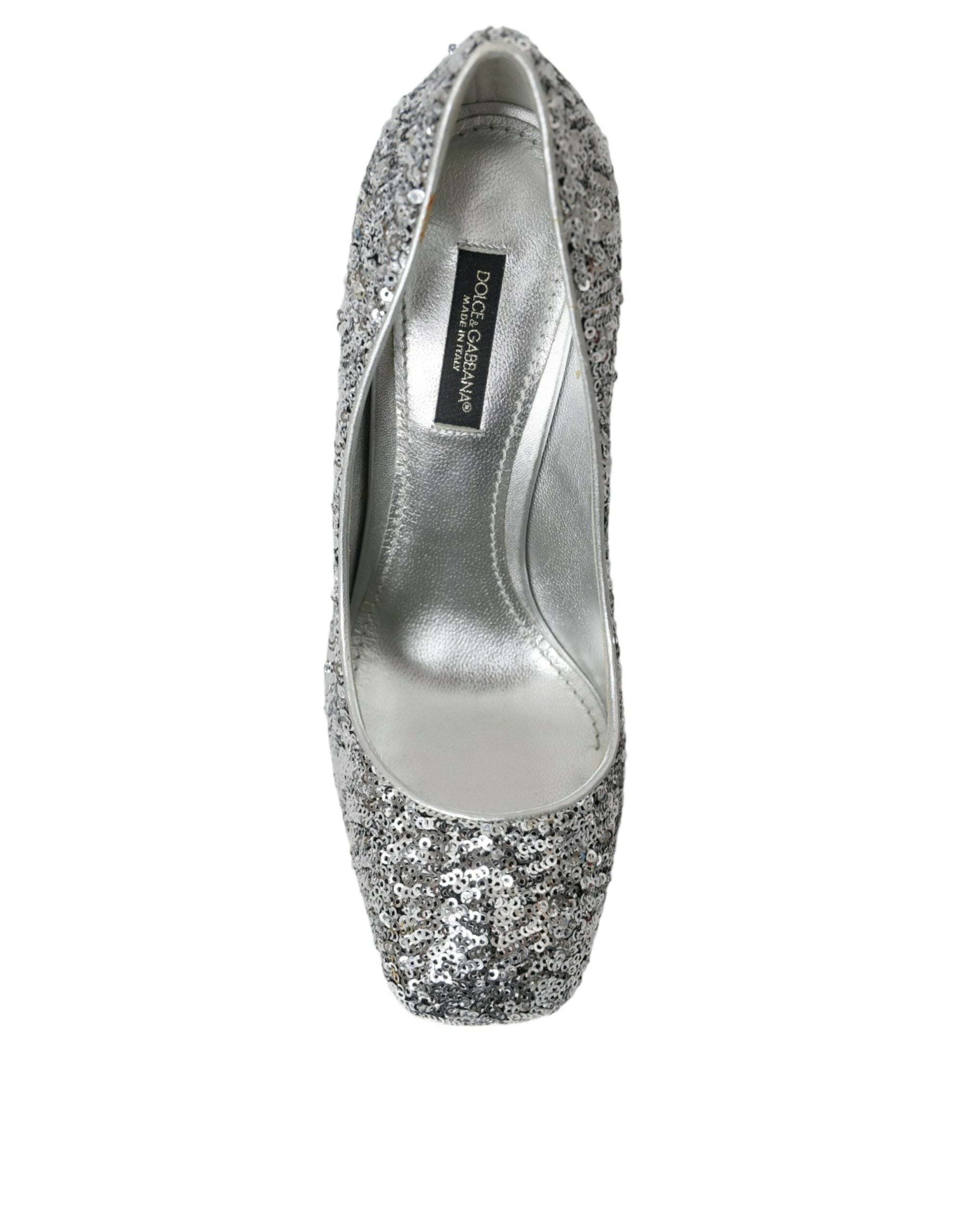 Dolce & Gabbana Silver Sequin Embellished Heels Pumps Shoes -   -  Dolce & Gabbana. Dolce & Gabbana Silver Sequin Embellished Heels Pumps Shoes -   -  Dolce & Gabbana.