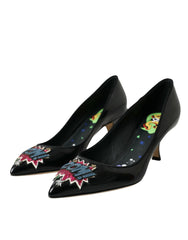 Dolce & Gabbana Black Leather BOOM Patch Heels Pumps Shoes -   -  Dolce & Gabbana.