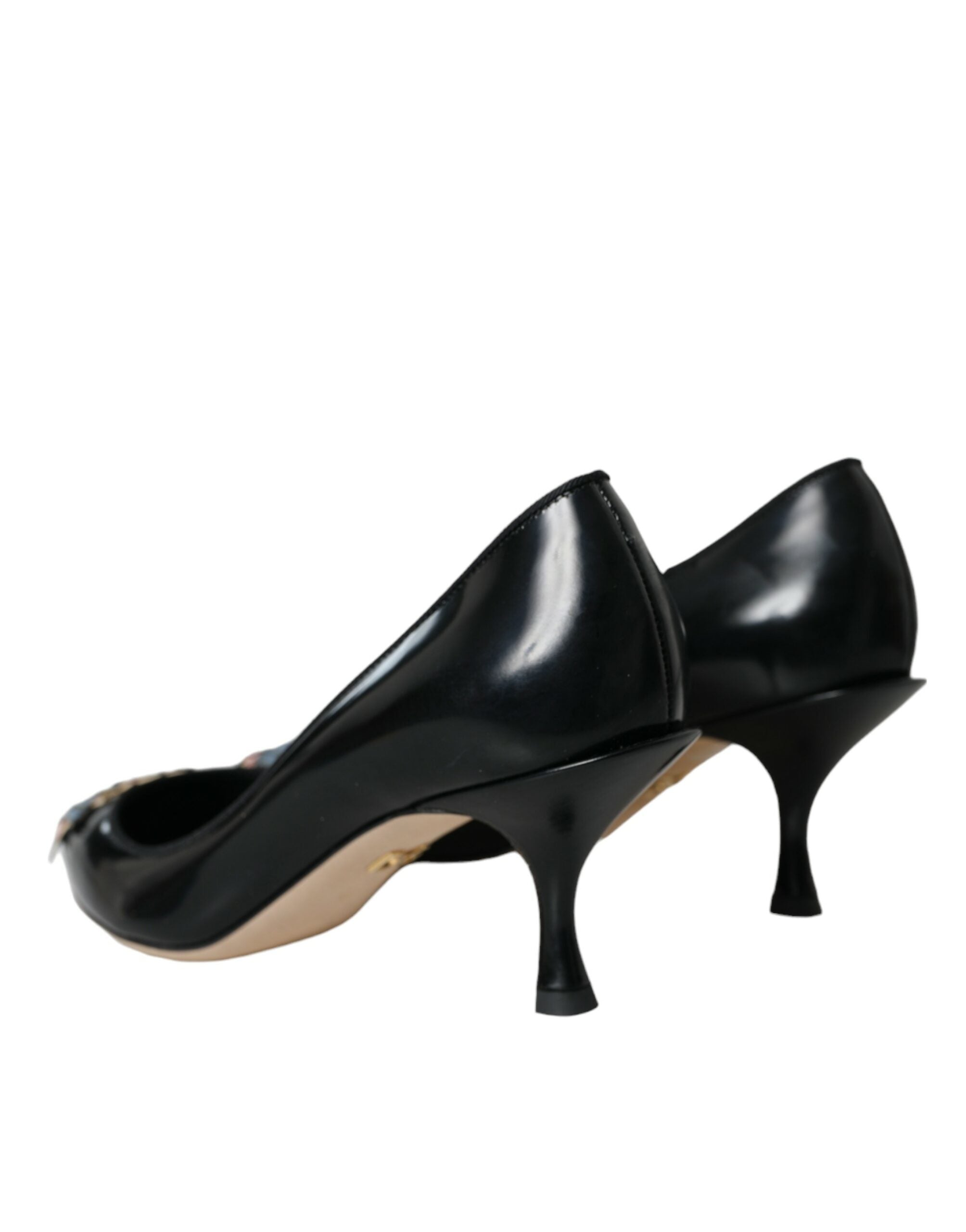 Dolce & Gabbana Black Leather BOOM Patch Heels Pumps Shoes -   -  Dolce & Gabbana. Dolce & Gabbana Black Leather BOOM Patch Heels Pumps Shoes -   -  Dolce & Gabbana.