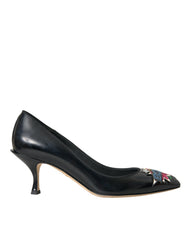 Dolce & Gabbana Black Leather BOOM Patch Heels Pumps Shoes -   -  Dolce & Gabbana.
