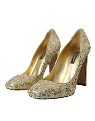Dolce & Gabbana Gold Sequin Crystal Heels Pumps Shoes -   -  Dolce & Gabbana.