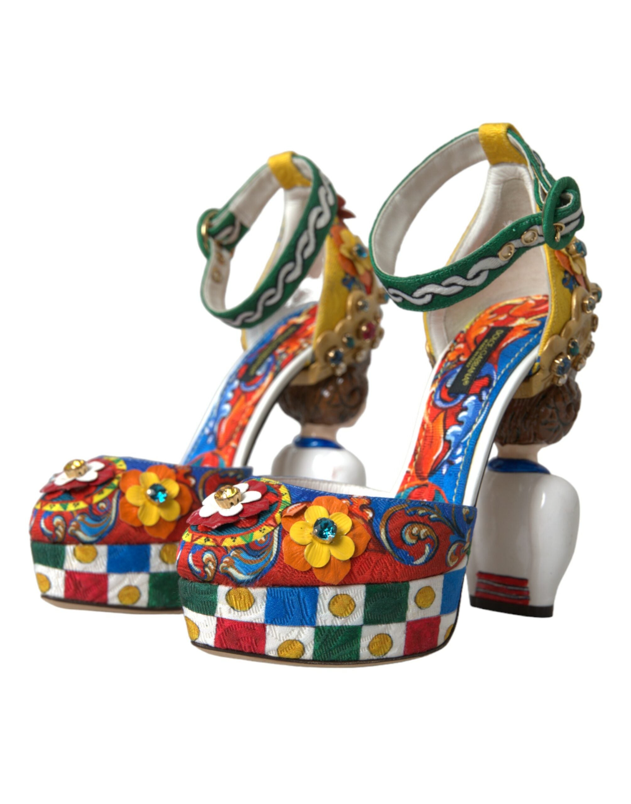 Dolce & Gabbana Multicolor Carretto Embellished Sandals Shoes -   -  Dolce & Gabbana. Dolce & Gabbana Multicolor Carretto Embellished Sandals Shoes -   -  Dolce & Gabbana.