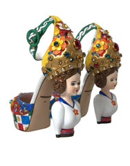 Dolce & Gabbana Multicolor Carretto Embellished Sandals Shoes -   -  Dolce & Gabbana.