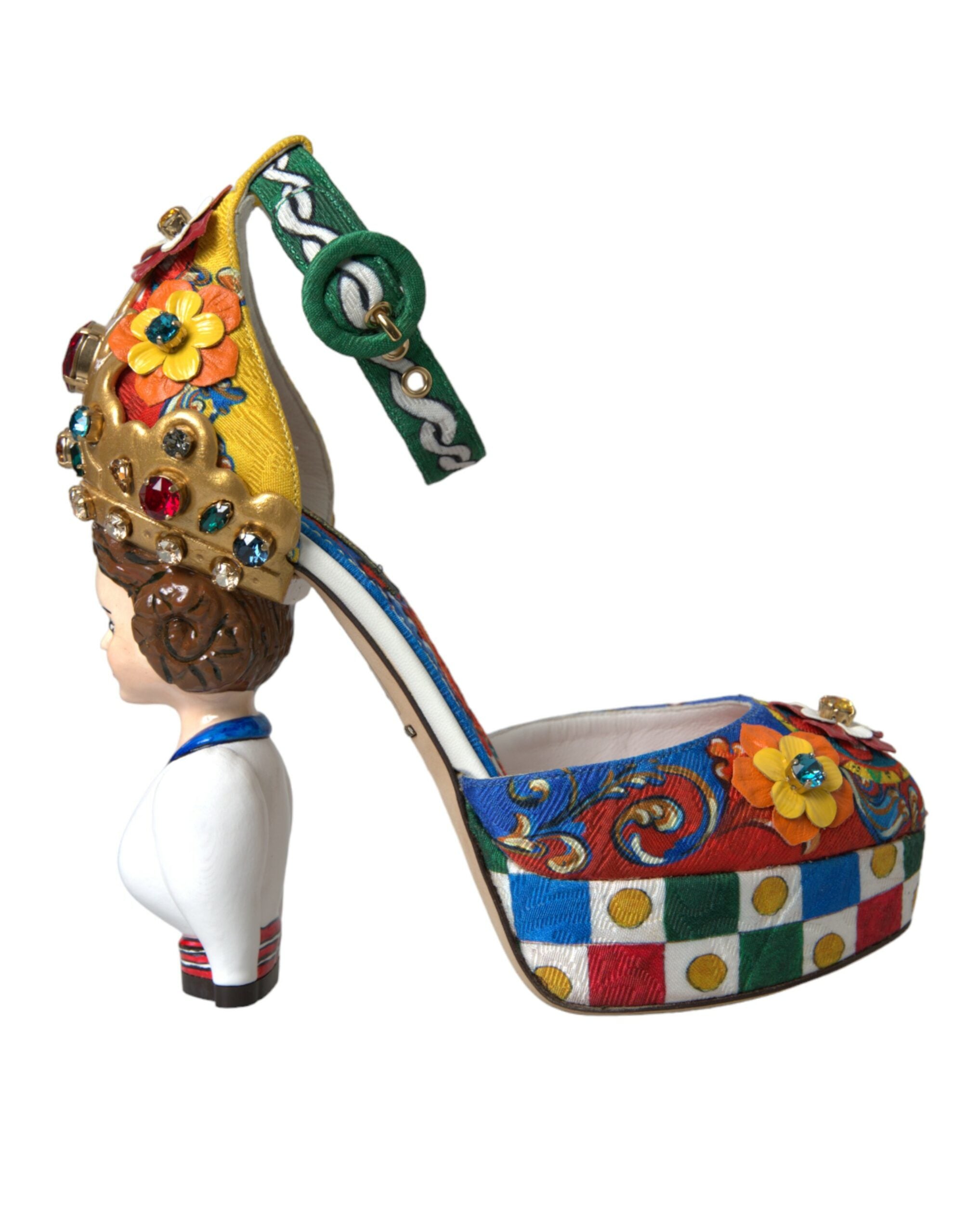 Dolce & Gabbana Multicolor Carretto Embellished Sandals Shoes -   -  Dolce & Gabbana.