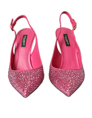 Dolce & Gabbana Pink Slingbacks Crystal Pumps Shoes -   -  Dolce & Gabbana.