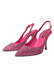 Dolce & Gabbana Pink Slingbacks Crystal Pumps Shoes -   -  Dolce & Gabbana.