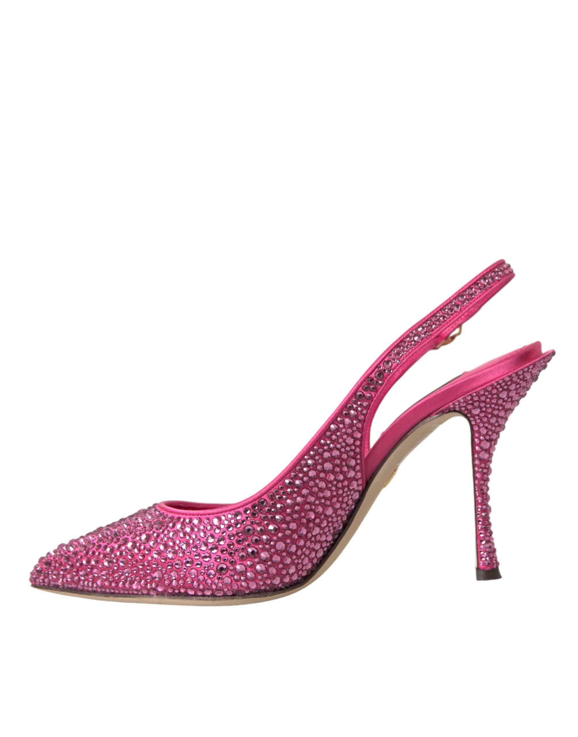 Dolce & Gabbana Pink Slingbacks Crystal Pumps Shoes -   -  Dolce & Gabbana. Dolce & Gabbana Pink Slingbacks Crystal Pumps Shoes -   -  Dolce & Gabbana.