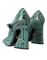 Dolce & Gabbana Aqua Python Leather Mary Jane Pumps Shoes -   -  Dolce & Gabbana.