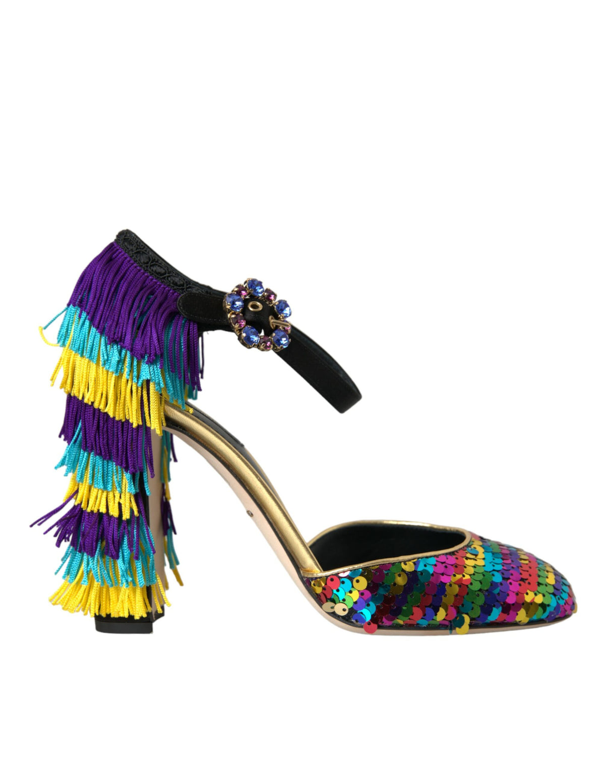 Dolce & Gabbana Multicolor Sequin Crystal Mary Jane Shoes -   -  Dolce & Gabbana.