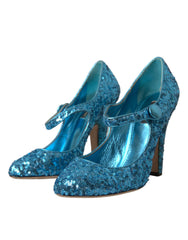 Dolce & Gabbana Blue Sequin Mary Jane Pumps High Heels Shoes -   -  Dolce & Gabbana.