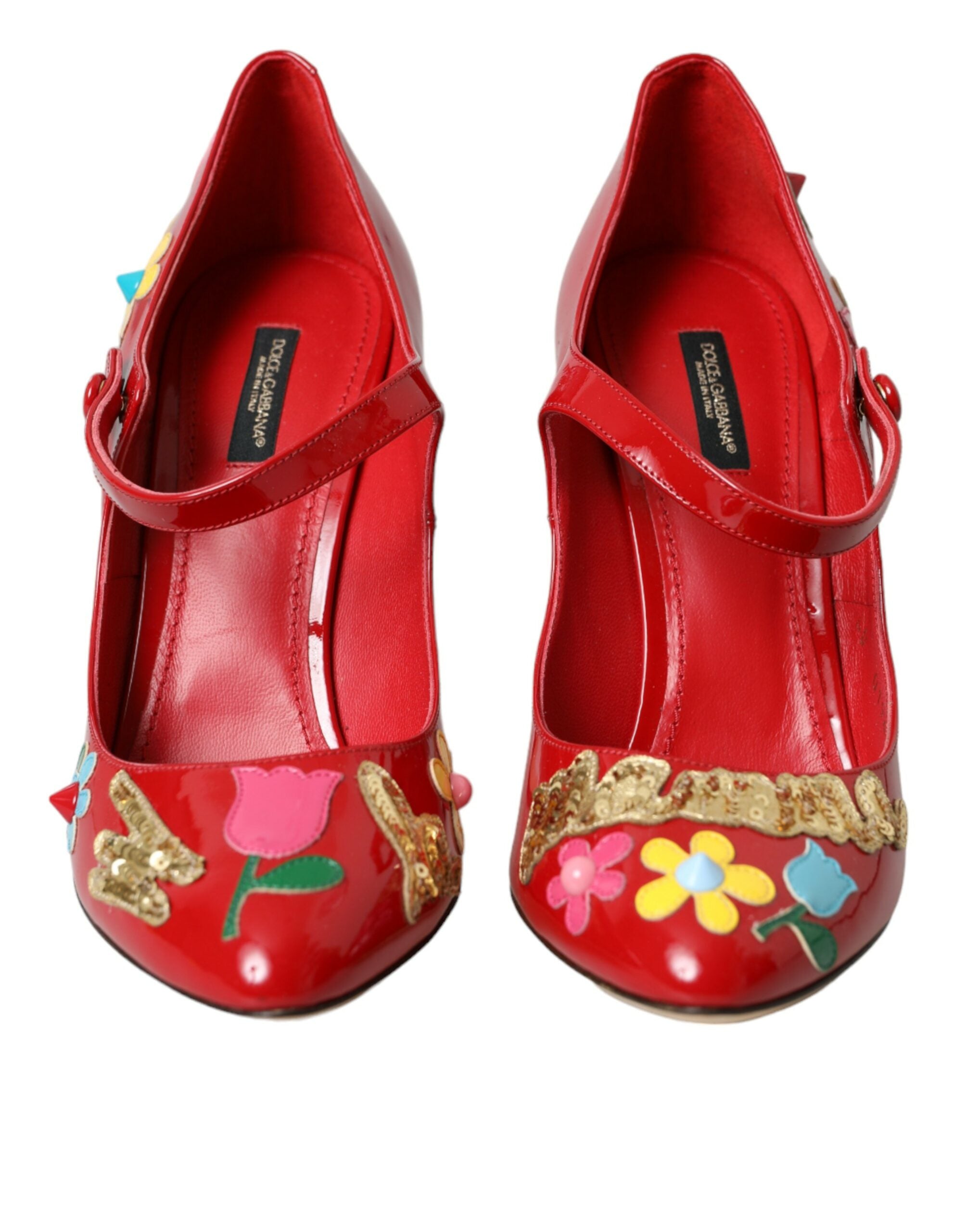 Dolce & Gabbana Red Leather Embellished Mary Jane Pumps Heels Shoes -   -  Dolce & Gabbana. Dolce & Gabbana Red Leather Embellished Mary Jane Pumps Heels Shoes -   -  Dolce & Gabbana.