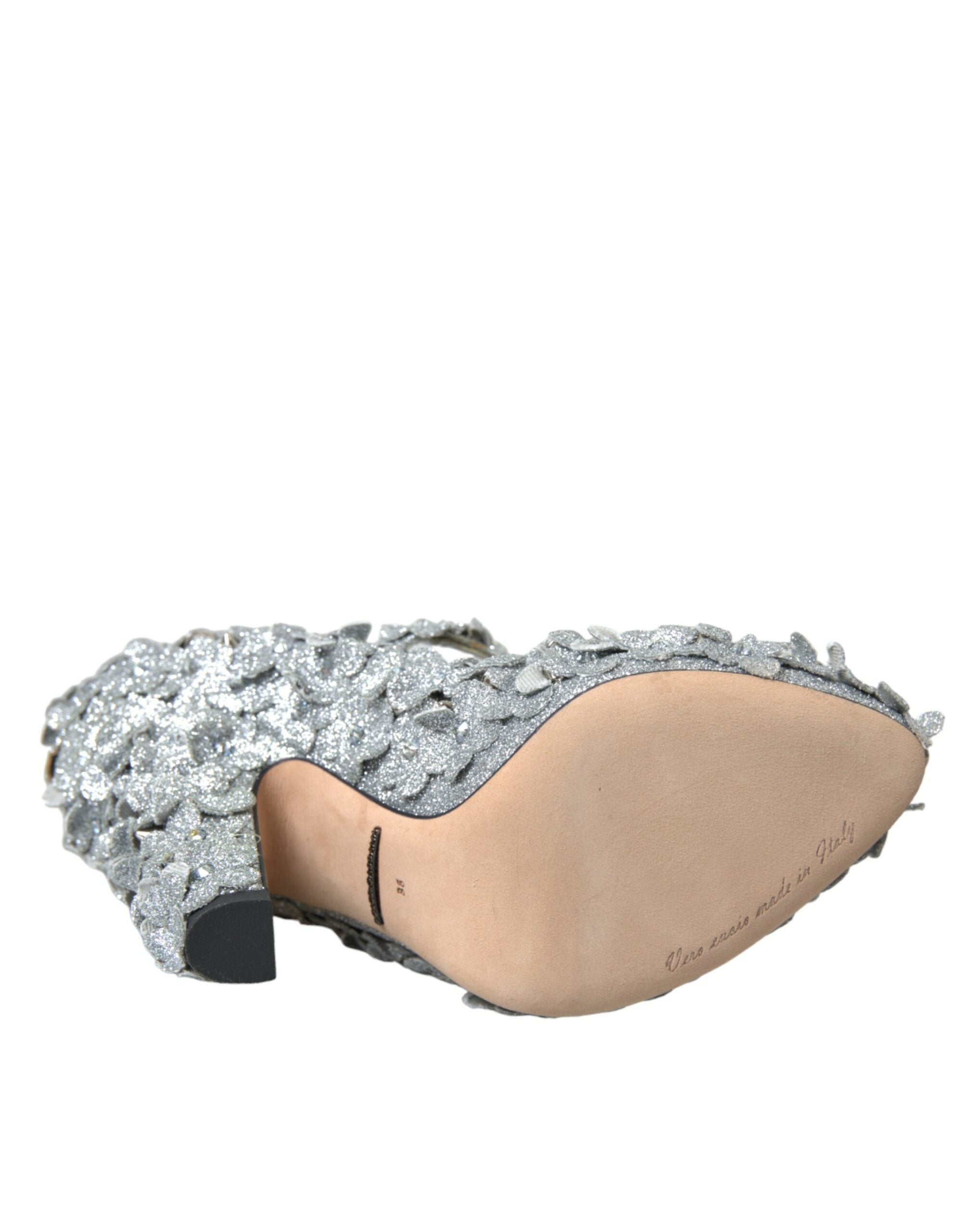 Dolce & Gabbana Silver Floral Crystal Mary Jane Pumps Shoes -   -  Dolce & Gabbana. Dolce & Gabbana Silver Floral Crystal Mary Jane Pumps Shoes -   -  Dolce & Gabbana.