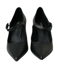 Dolce & Gabbana Black Leather Logo Heels Mary Janes Pumps Shoes -   -  Dolce & Gabbana.