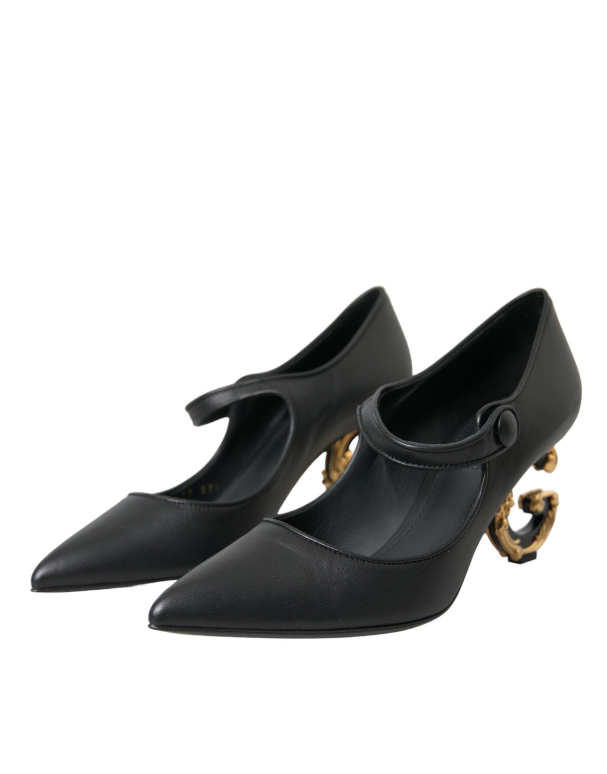 Dolce & Gabbana Black Leather Logo Heels Mary Janes Pumps Shoes -   -  Dolce & Gabbana. Dolce & Gabbana Black Leather Logo Heels Mary Janes Pumps Shoes -   -  Dolce & Gabbana.