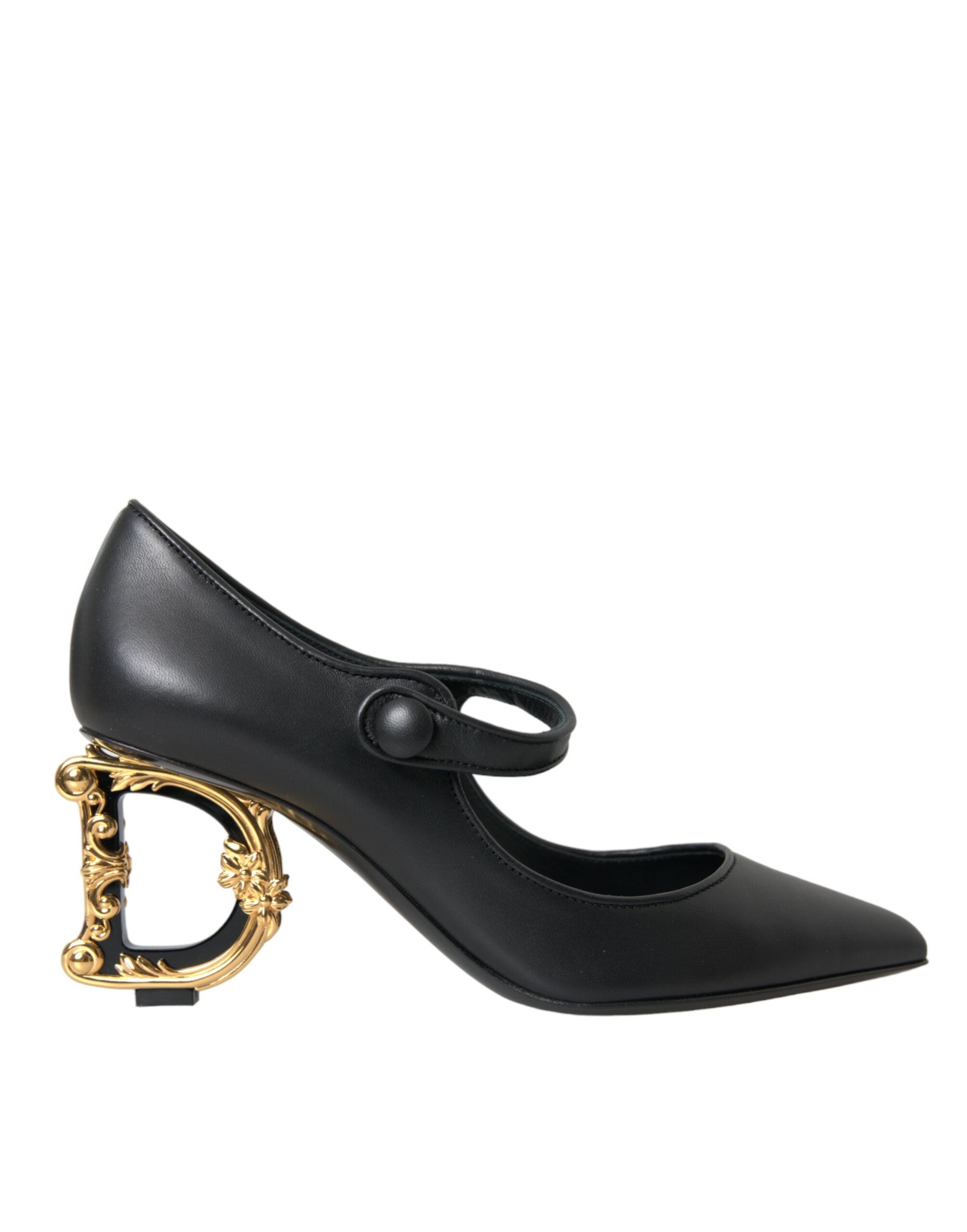 Dolce & Gabbana Black Leather Logo Heels Mary Janes Pumps Shoes -   -  Dolce & Gabbana.