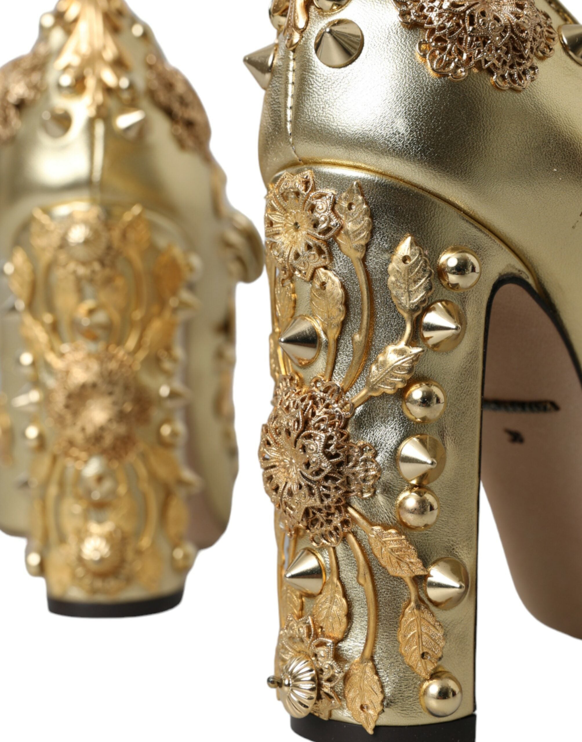 Dolce & Gabbana Gold Leather Crystal Mary Janes Pumps Shoes -   -  Dolce & Gabbana. Dolce & Gabbana Gold Leather Crystal Mary Janes Pumps Shoes -   -  Dolce & Gabbana.