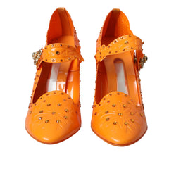 Dolce & Gabbana Orange CINDERELLA Floral Crystal Pumps Shoes -   -  Dolce & Gabbana.