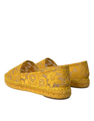 Dolce & Gabbana Yellow Taormina Lace Espadrille Loafers Flats Shoes -   -  Dolce & Gabbana.