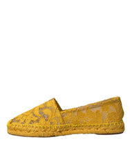 Dolce & Gabbana Yellow Taormina Lace Espadrille Loafers Flats Shoes -   -  Dolce & Gabbana.