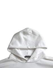 Balenciaga White Cotton Logo Hooded Pullover Sweatshirt Sweater -   -  Balenciaga.