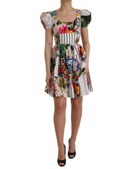 Dolce & Gabbana Multicolor Patchwork Cotton Aline Mini Dress -   -  Dolce & Gabbana.